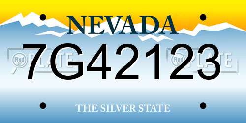 7G42123 Nevada License Plate