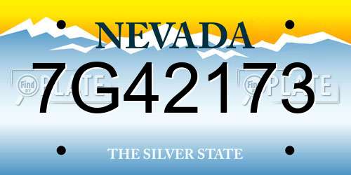 7G42173 Nevada License Plate