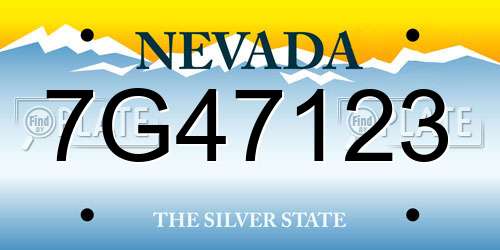 7G47123 Nevada License Plate