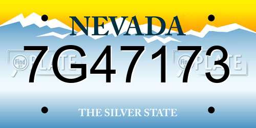 7G47173 Nevada License Plate