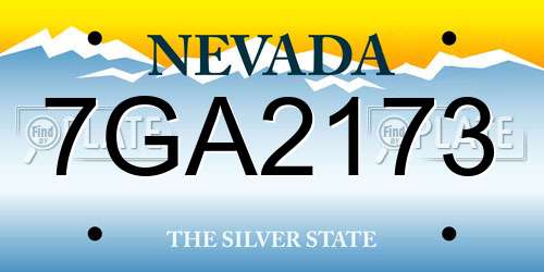 7GA2173 Nevada License Plate