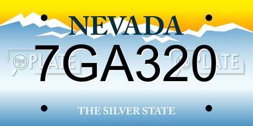 7GA320 Nevada License Plate