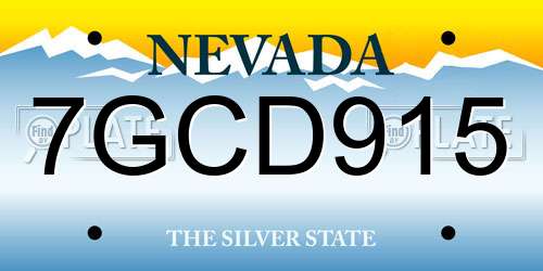 7GCD915 Nevada License Plate