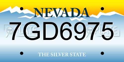 7GD6975 Nevada License Plate