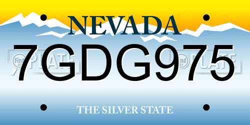 7GDG975 Nevada License Plate