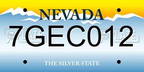 7GEC012 Nevada License Plate