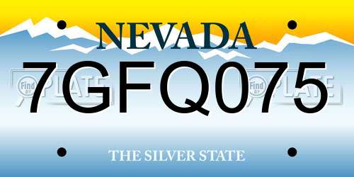 7GFQ075 Nevada License Plate