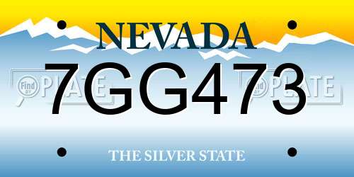 7GG473 Nevada License Plate