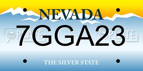 7GGA23 Nevada License Plate