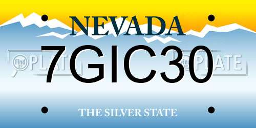 7GIC30 Nevada License Plate