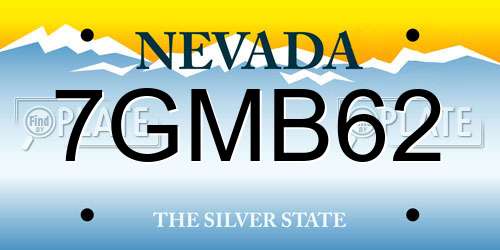 7GMB62 Nevada License Plate