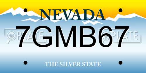 7GMB67 Nevada License Plate