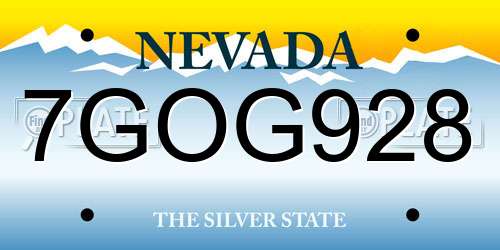 7GOG928 Nevada License Plate