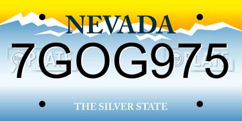 7GOG975 Nevada License Plate