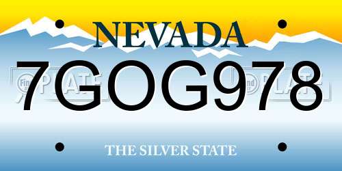 7GOG978 Nevada License Plate