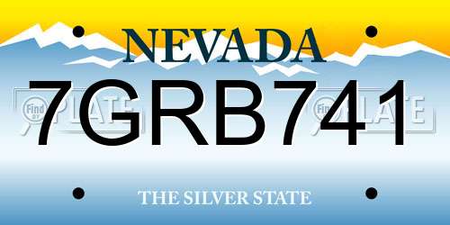 7GRB741 Nevada License Plate