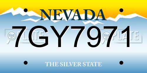 7GY7971 Nevada License Plate