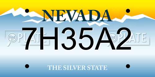 7H35A2 Nevada License Plate
