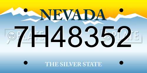 7H48352 Nevada License Plate