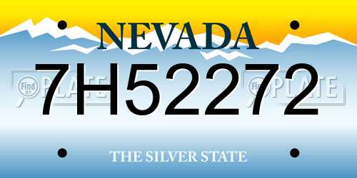 7H52272 Nevada License Plate