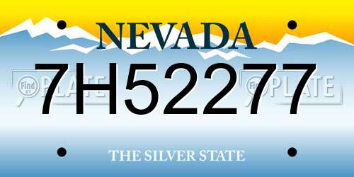 7H52277 Nevada License Plate
