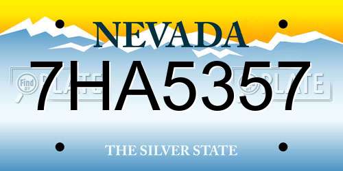 7HA5357 Nevada License Plate