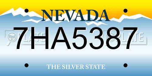 7HA5387 Nevada License Plate