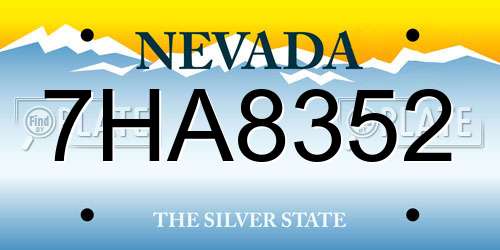 7HA8352 Nevada License Plate