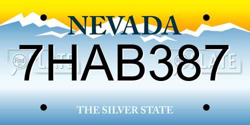 7HAB387 Nevada License Plate