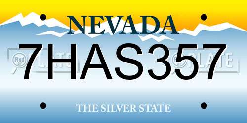 7HAS357 Nevada License Plate
