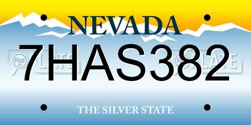 7HAS382 Nevada License Plate
