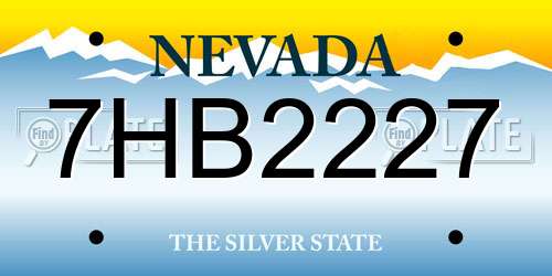 7HB2227 Nevada License Plate