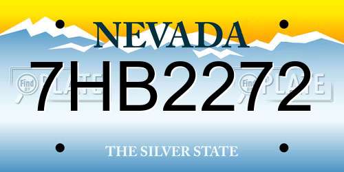 7HB2272 Nevada License Plate