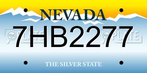 7HB2277 Nevada License Plate