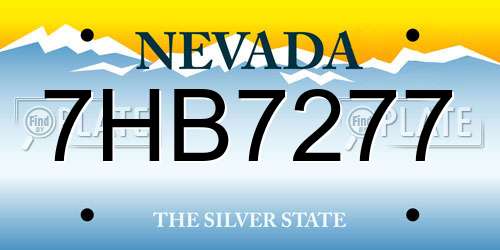 7HB7277 Nevada License Plate