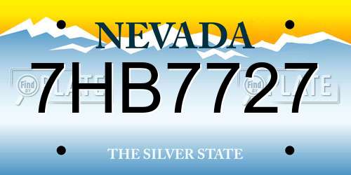 7HB7727 Nevada License Plate