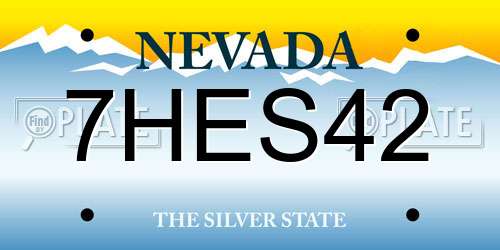 7HES42 Nevada License Plate