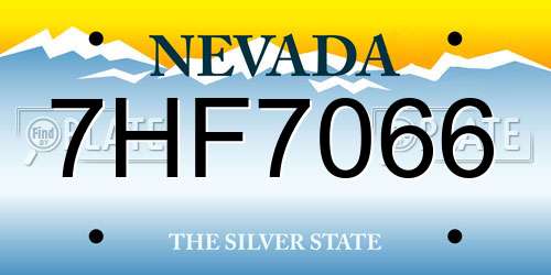 7HF7066 Nevada License Plate