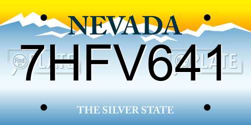 7HFV641 Nevada License Plate