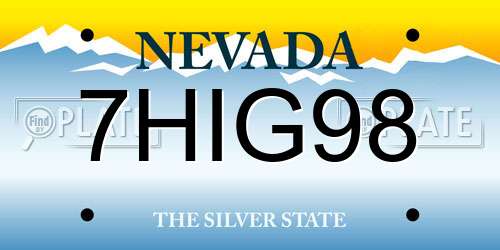 7HIG98 Nevada License Plate