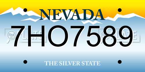 7HO7589 Nevada License Plate