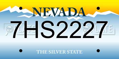 7HS2227 Nevada License Plate