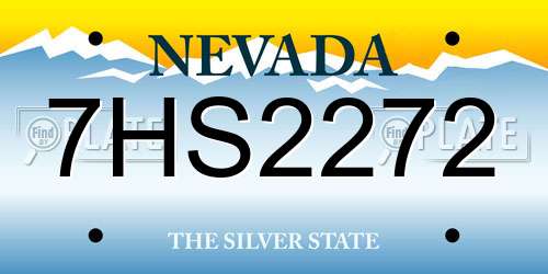 7HS2272 Nevada License Plate