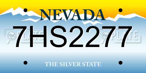 7HS2277 Nevada License Plate
