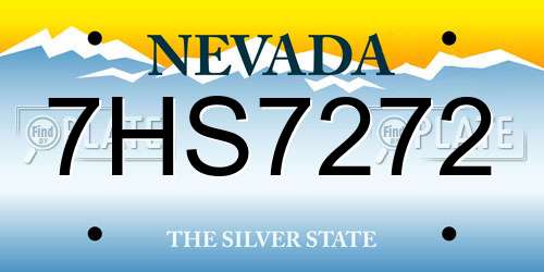 7HS7272 Nevada License Plate