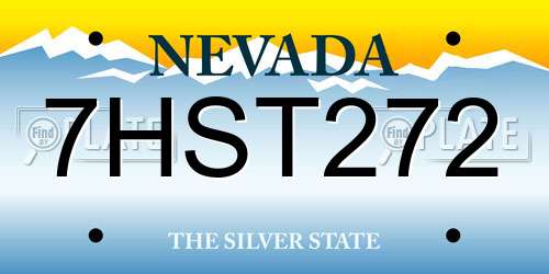 7HST272 Nevada License Plate