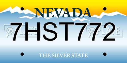7HST772 Nevada License Plate