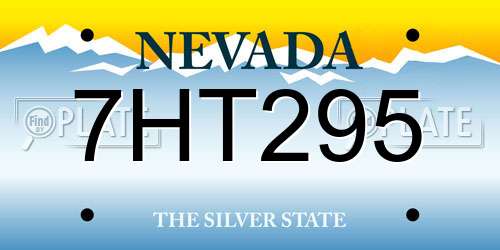 7HT295 Nevada License Plate
