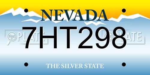 7HT298 Nevada License Plate