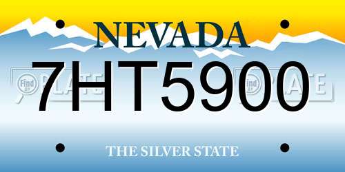 7HT5900 Nevada License Plate